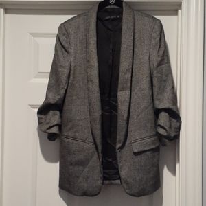 Zara boyfriend ruched sleeve blazer. Size M